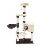 Fast Pet Cat Tree with Sisal-Covered Scratching Post Plush Cat Condo House Hammock Perches Platform Dangling Ball for Cat Kitten