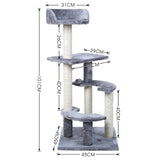 Fast Pet Cat Tree with Sisal-Covered Scratching Post Plush Cat Condo House Hammock Perches Platform Dangling Ball for Cat Kitten