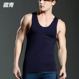 Casual O-neck Breathable H Type All Cotton Solid Undershirts Male Tanks