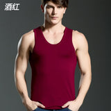 Casual O-neck Breathable H Type All Cotton Solid Undershirts Male Tanks