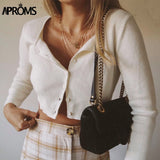 Aproms Candy Color Ribbed Knitted Cardigan for Women