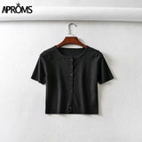 Aproms Candy Color Ribbed Knitted Cardigan for Women
