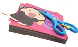24Pcs/set Kids cartoon color paper folding and cutting toys/children kingergarden art craft DIY educational toys