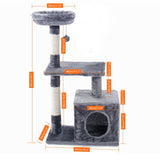 Cat Tree House Condo Playground Stratcher Furniture for Cats Kittens Multi-Level Tower for Cats Play Cozy Nest Home Pet Cat Toys
