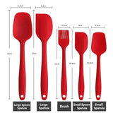 LMETJMA 6 Piece Silicone Spatula Set Non-Stick Heat-Resistant Spatulas Turner for Cooking Baking Mixing Baking Tools KC0320
