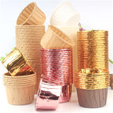 10pcs Oilproof Golden Muffin Cupcake Liner Baking Paper Cup