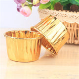 10pcs Oilproof Golden Muffin Cupcake Liner Baking Paper Cup