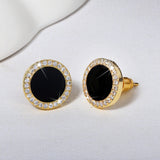 Cute Korean Earrings Heart Bling Zircon Stone Rose Gold Stud Earrings for Women Fashion Jewelry