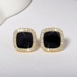 Cute Korean Earrings Heart Bling Zircon Stone Rose Gold Stud Earrings for Women Fashion Jewelry