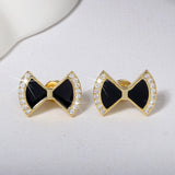 Cute Korean Earrings Heart Bling Zircon Stone Rose Gold Stud Earrings for Women Fashion Jewelry