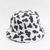 New Fashion Cow Print Hat White Black Bucket Hat Reversible Fisherman Caps Summer Hats For Women Gorras