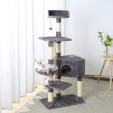 Fast Delivery Pet Cat Tree Condo House Scratcher Posts for Cat Kitten Solid Wood Cat Jumping Toy with Ladder Playing Tree Towers