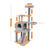 Fast Delivery Pet Cat Tree Condo House Scratcher Posts for Cat Kitten Solid Wood Cat Jumping Toy with Ladder Playing Tree Towers