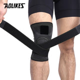 Aolikes 1 pçs  suporte ao joelho esportes de proteção profissional joelho almofada bandagem respirável joelho cinta basquete tênis ciclismo