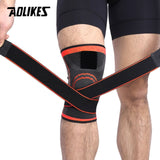 Aolikes 1 pçs  suporte ao joelho esportes de proteção profissional joelho almofada bandagem respirável joelho cinta basquete tênis ciclismo