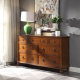 Luxury 7 drawer chest for bedroom original wood color store cabinet WA614
