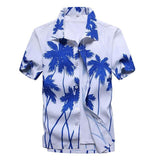 Palm Tree Printed Hawaiian Beach Shirt for Men 2019 Summer Short Sleeve 5XL Aloha Shirts Mens Holiday Vacation Clothing Chemise - shopwishi 