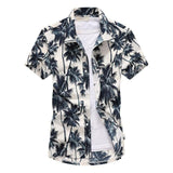 Palm Tree Printed Hawaiian Beach Shirt for Men 2019 Summer Short Sleeve 5XL Aloha Shirts Mens Holiday Vacation Clothing Chemise - shopwishi 