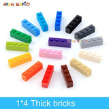 50PCS DIY Building Blocks Thick Figures Bricks 1x4 Dots Educational Creative Size Compatible With lego Toys for Children - shopwishi 