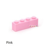50PCS DIY Building Blocks Thick Figures Bricks 1x4 Dots Educational Creative Size Compatible With lego Toys for Children - shopwishi 