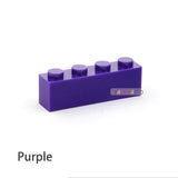 50PCS DIY Building Blocks Thick Figures Bricks 1x4 Dots Educational Creative Size Compatible With lego Toys for Children - shopwishi 