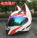 NITRINOS Motorcycle helmet men and women racing personality four seasons safety helmet cat ear helmet