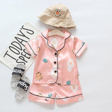 Children's Pajamas Set Baby Boy Girl Clothes Summer Sleepwear Set Kids Cartoon Printed Tops+Shorts Toddler Clothing Sets