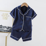 Children's Pajamas Set Baby Boy Girl Clothes Summer Sleepwear Set Kids Cartoon Printed Tops+Shorts Toddler Clothing Sets