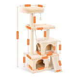 Fast Delivery Pet Cat Tree Condo House Scratcher Posts for Cat Kitten Solid Wood Cat Jumping Toy with Ladder Playing Tree Towers