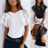 Maille o-cou Patchwork Blouses femmes