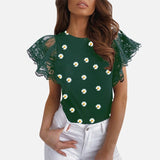 Maille o-cou Patchwork Blouses femmes