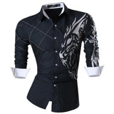 Casual Shirts Button Down Long Sleeve Slim Fit Designer Z001 White2
