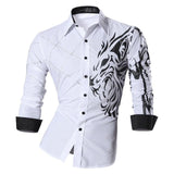 Casual Shirts Button Down Long Sleeve Slim Fit Designer Z001 White2