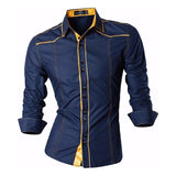 Casual Shirts Button Down Long Sleeve Slim Fit Designer Z001 White2