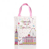 London Style PVC Reusable Shopping Bag Women's Bag Eco Friendly Flower Shopper Bag Waterproof Handbag Lunch Tote Shoulder Bag