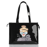 London Style PVC Reusable Shopping Bag Women's Bag Eco Friendly Flower Shopper Bag Waterproof Handbag Lunch Tote Shoulder Bag