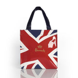 London Style PVC Reusable Shopping Bag Women's Bag Eco Friendly Flower Shopper Bag Waterproof Handbag Lunch Tote Shoulder Bag