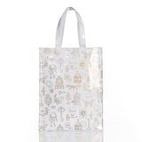 London Style PVC Reusable Shopping Bag Women's Bag Eco Friendly Flower Shopper Bag Waterproof Handbag Lunch Tote Shoulder Bag