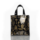 London Style PVC Reusable Shopping Bag Women's Bag Eco Friendly Flower Shopper Bag Waterproof Handbag Lunch Tote Shoulder Bag