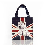 London Style PVC Reusable Shopping Bag Women's Bag Eco Friendly Flower Shopper Bag Waterproof Handbag Lunch Tote Shoulder Bag