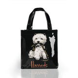 London Style PVC Reusable Shopping Bag Women's Bag Eco Friendly Flower Shopper Bag Waterproof Handbag Lunch Tote Shoulder Bag