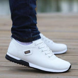 Men's PU Leather Business Casual Shoes for Man Outdoor Breathable Sneakers Male Fashion Loafers Walking Footwear Tenis Feminino