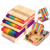50Pcs/Lot Wooden Craft Ice Cream Sticks Pop Popsicle Sticks Natural Wood Cake Tools DIY kids Handwork Art Crafts Toys