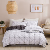 Nordic Style Lattice Bedding Set Duvet Cover King Size High Quality Comforter Bed Queen Geometric Pattern Quilt Set
