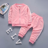 Spring Baby Casual Tracksuit Children Boy Girl Cotton Zipper Jacket Pants 2Pcs/Sets Kids Leisure Sport Suit Infant Clothing