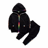 Spring Baby Casual Tracksuit Children Boy Girl Cotton Zipper Jacket Pants 2Pcs/Sets Kids Leisure Sport Suit Infant Clothing