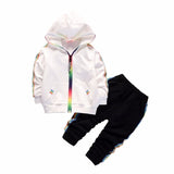 Spring Baby Casual Tracksuit Children Boy Girl Cotton Zipper Jacket Pants 2Pcs/Sets Kids Leisure Sport Suit Infant Clothing