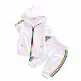 Spring Baby Casual Tracksuit Children Boy Girl Cotton Zipper Jacket Pants 2Pcs/Sets Kids Leisure Sport Suit Infant Clothing