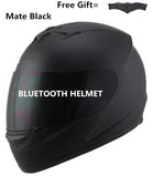 motor motorcycle hat Full Face helmet with lens safety helmet DOT helmet phone call music bluetooth Moto helmet  S  matte black