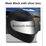 motor motorcycle hat Full Face helmet with lens safety helmet DOT helmet phone call music bluetooth Moto helmet  S  matte black